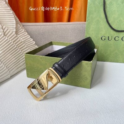 特 古奇 Gucci进口小牛皮，手感细腻柔软，搭配纯钢自动精品扣，男士必备！宽度：3.5Cm