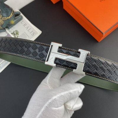 爱马仕 特种皮腰带系列 ，原厂五金精品不锈钢扣，手感柔软舒适 宽3.8Cm。