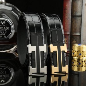 爱玛仕秘原单高端品质专柜官网同步 宽度3.8精美钢扣头意大利进口头层鳄鱼纹牛皮纹理消晰真实感超强打造全新的视觉3D郊果高档客户入手送礼自用佳品 长度100一12