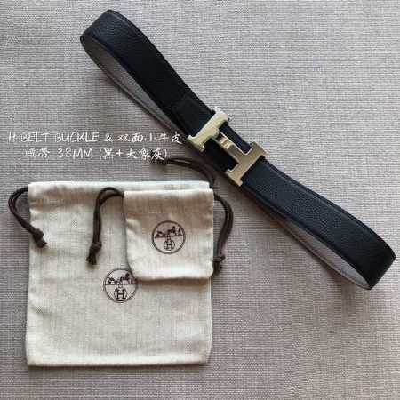 Hermes-H Belt Buckle & Reversible Leather Strap 28Mm 爱马仕专柜同步 进口双面小牛皮 精钢精品五金 双面可用 - 点击图像关闭