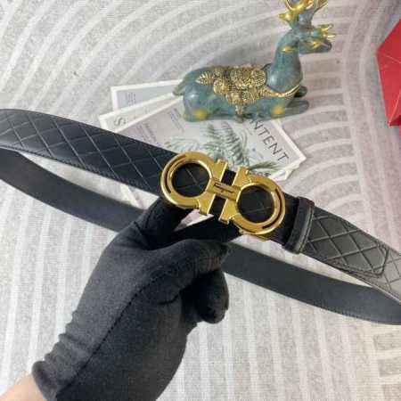 菲拉格慕 特种皮腰带自动带系列 ，原厂五金精品不锈钢扣，手感柔软舒适 宽3.5Cm。 - 点击图像关闭