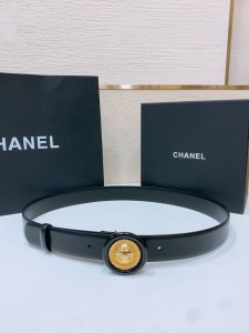 Chanel经典双C皮带腰带 Logo扣搭配进口小羊皮带身，质感满分，简直身春日里的点睛之笔，皮带直径3.0Cm