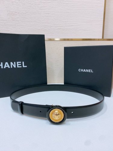 Chanel经典双C皮带腰带 Logo扣搭配进口小羊皮带身，质感满分，简直身春日里的点睛之笔，皮带直径3.0Cm