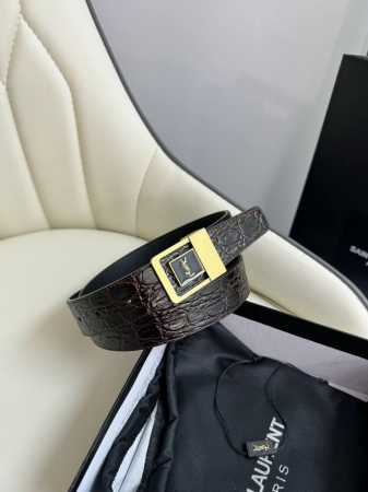 特 2024 开春秀款saint Laurent 圣罗兰女士腰带皮带 原厂真金电渡扣头，意大利原厂皮，宽3.0Cm，代购级。 - 点击图像关闭
