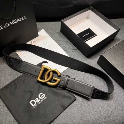 p220 Dg 杜嘉班纳，宽4.0Cm Dolce&Gabbana 新款 男士织带印花腰带，搭配徽标搭扣 Lux 鞍皮腰带
