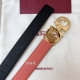 Ferragamo 25Mm金属Gancio双扣，女士双面牛皮，质感十足 独特复古风格 时髦中带着随性和酷感 .支持芯片扫码
