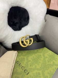原版细纹小牛皮 内衬进口专用底 宽3.0Cm 复古Gg扣