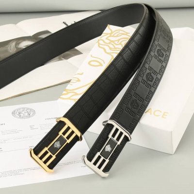特 范思哲 头层牛皮 宽3.8Cm 官网同步，不锈钢金属标识，适合商务低调人士！平滑扣款式