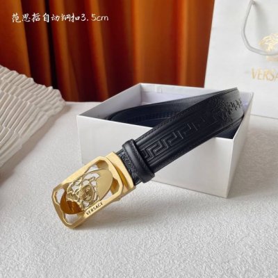 特P190 范思哲】 Versace进口小牛皮，手感细腻柔软，搭配纯钢自动精品扣，男士必备！宽度：3.5Cm
