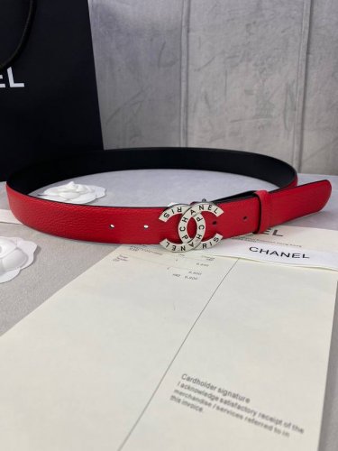 宽度3.0Cm Chanel 香奈儿 荔枝纹牛皮支持nfc芯片官方网站链接扫码验证、金 银 色镶钻钢扣。