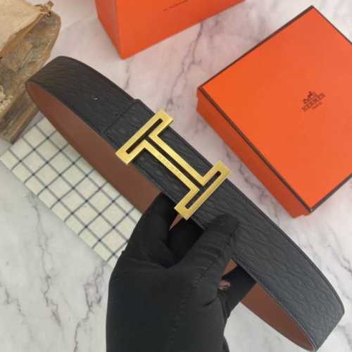 爱马仕 特种皮腰带系列 原厂五金精品不锈钢扣 手感柔软舒适 宽3.8Cm