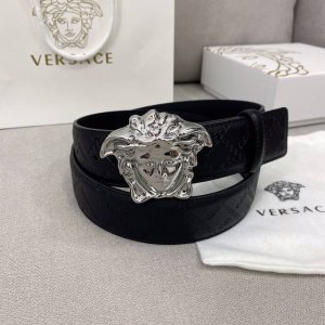 Versace 原单腰带，进口原版头层牛皮，搭配经典美人头真空电镀五金，宽度3.8Cm 配全套包装礼盒