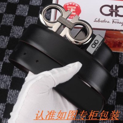 品名：菲拉格木 原单 材料：百分百头层牛皮，保证真皮。专柜原单品质、做工精细，送人自用首选 包装： 请认准如图专柜包装，赠送打孔器，银联发票，宽度3.5Cm