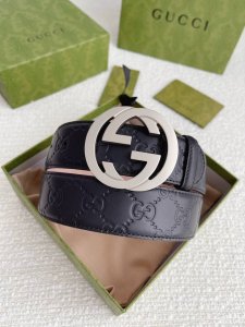 配全套包装礼盒 Gucci 4.0Cm专柜同款压花，意大利进口头层小牛皮，原版磨砂皮底。搭配纯铜五金带扣，纯进口机械车线，工艺精细，原单品质。