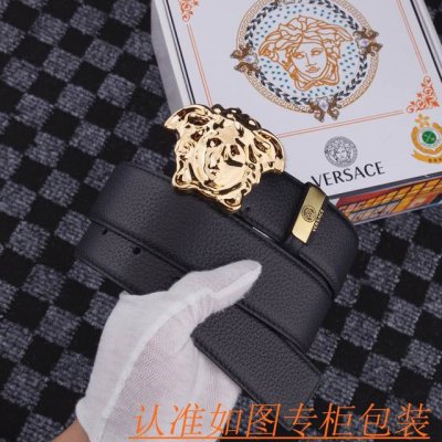 品名：范思哲 原单 .0 材料：百分百头层牛皮腰带，保证真皮皮带，专柜原单品质、做工精细，送人自用首选 包装： 请认准如图专柜包装，赠送打孔器，银联发票，宽度3