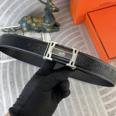 爱马仕 特种皮腰带系列 ，原厂五金精品不锈钢扣，手感柔软舒适 宽3.8Cm。