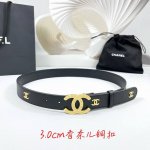 特 3.0Cm 香奈儿腰带，双面头层牛皮皮料，长度：.75.80.85.90.95.100欧，铜五金字母扣原版开模定制庆祝]