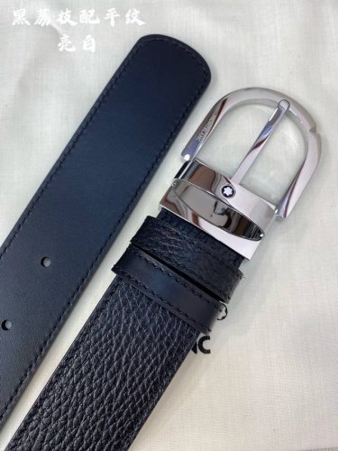 特 Montblanc万宝龙 宽3.5cm 采用头层牛皮 精品针式扣头 自由裁剪商务休闲皮带