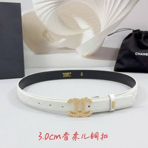 特 3.0Cm 香奈儿腰带，双面头层牛皮皮料，长度：.75.80.85.90.95.100欧，铜五金字母扣原版开模定制庆祝]