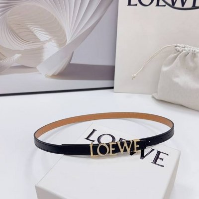 特 P190 1.5Cm罗意威新款光滑牛皮革腰带，以金属Loewe品牌标志，长度：75.80.85.90.95.100欧