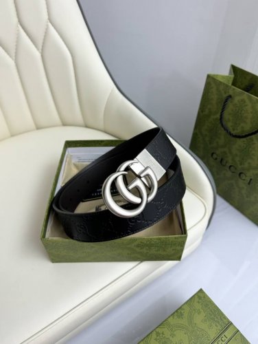 特 Gucci，原厂精密电渡扣头，意大利原厂皮，宽3.7Cm，代购级。