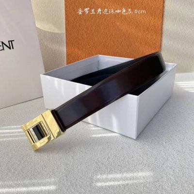 特P230 圣罗兰Ysl顶级开边珠小牛皮软腰带 3.0Cm板扣 裙裤两用 休闲百搭 时尚人士必备