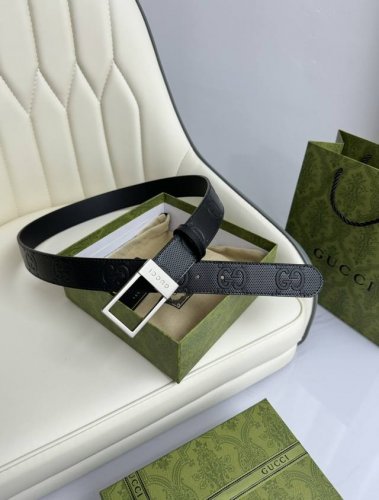 特 Gucci，原厂精密电渡扣头，意大利原厂皮，宽3.5Cm，代购级。