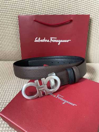特 ：配全套包装盒 菲拉格慕Ferragamo 双面牛皮荔枝纹正品标准皮料商务休闲款 回馈新老客户