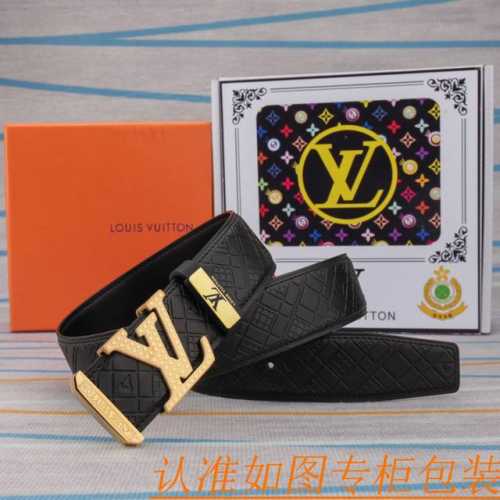 腰带皮带：Lv 路易威登原单牛皮皮带 男款皮带：材质百分百头层牛皮腰带保证真皮皮带，专柜原单品质、做工精细，时尚大牌，送人自用首选包装： 请认准如图专柜