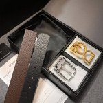 Dg宽3.5Cm Dolce&Gabbana 新款 搭配双扣头，轮换用，时尚商务同时兼顾，搭配可双面使用腰带，五金采用钌电镀 Dg 交叉造型徽标搭扣