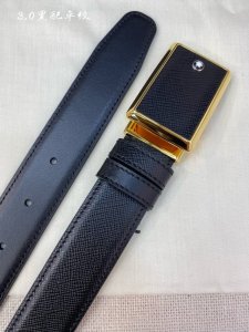 Montblanc万宝龙 宽3.0Cm 采用头层牛皮 精品针式扣头 自由裁剪商务休闲皮带
