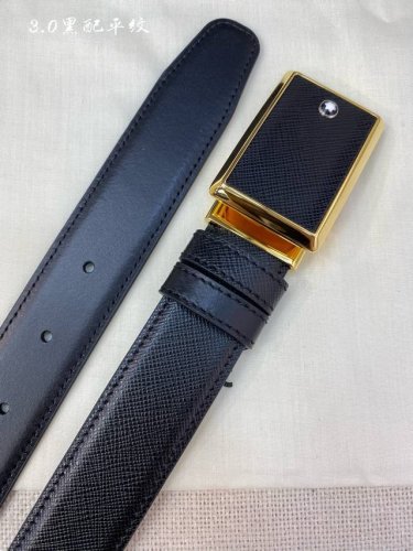 Montblanc万宝龙 宽3.0Cm 采用头层牛皮 精品针式扣头 自由裁剪商务休闲皮带