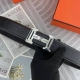 Hermes爱马仕 男士双面皮腰带38Mm 双面进口花纹皮压制。可双面使用 专柜走线 搭配新款扣