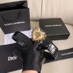 Dg 宽4.0Cm Dolce&Gabbana 新款男士鳄鱼纹腰带 搭配全新镀钌 Dg 交叉造型徽标搭扣