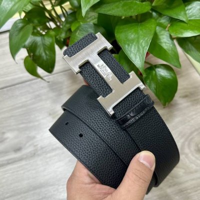 Hermes.爱马仕 男士真皮腰带 宽度3.8Cm 原版带身 配搭精品钢扣 可双面使用 触感厚实