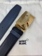 Mont～Blanc万～宝龙 宽3.5Cm 采用头层牛皮 精品针式扣头 自由裁剪商务休闲皮带