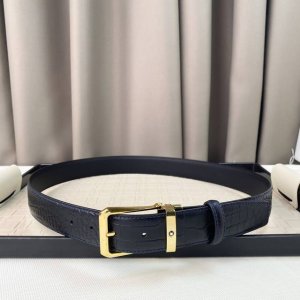 男士万宝龙柔软细腻，百搭大方，宽3.5Cm 、可裁剪款式 官网同步，商务休闲均可使用！