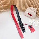 特 3.4Cm 华伦天奴新款，双面头层牛皮鳄鱼纹皮料，长度：.75.80.85.90.95.100.105.110欧，铜五金钻扣原版开模定制庆祝]