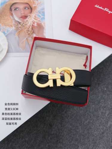 特 Ferragamo.菲拉格慕 全套包装 支持Nfc扫码 宽度3.5Cm 高级定制款男士皮带 双面进口牛皮 可双面使用 自行选择搭配 真材实料 很有质感 时尚