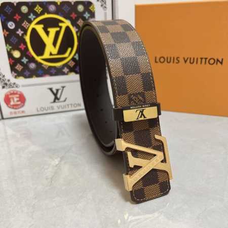 品名：Lv..路易..威登原单 材质：原单牛皮腰带 百分百头层牛皮腰带保证真皮，24K纯钢扣，专柜原单品质、做工精细，时尚大牌，送人自用首选 包装： 请认准如图 - 点击图像关闭