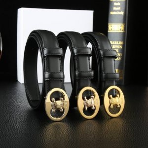 赛琳 原单高端品质 2.5Cm冲孔 精品扣头 双面头层牛皮 专柜官网同步 商务休闲