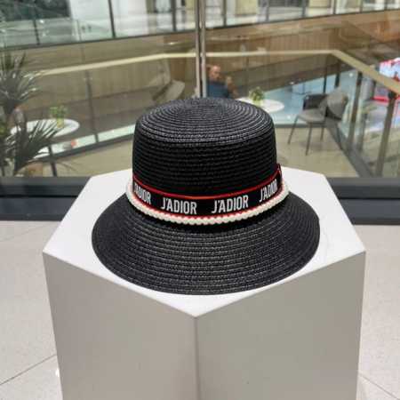 Dior迪奥新款草帽 名媛风礼帽 头围59Cm - 点击图像关闭