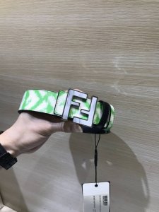 新款 Fd 宽38 Mm 支持Nfc 芯片扫描，标志造型皮带，原版亮面间色 亚克力F铆钉扣，进口原版小牛皮压花制成，镀金表面金属制品，品质保证，非市场通货！