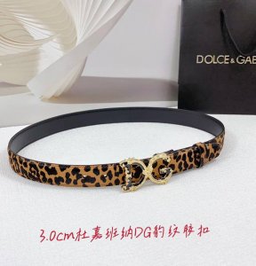 特 3.0Cm 杜嘉班纳D&G 腰带，豹纹面平纹底，长度：.75.80.85.90.95.100.欧，铜五金滴胶扣原版开模定制庆祝]