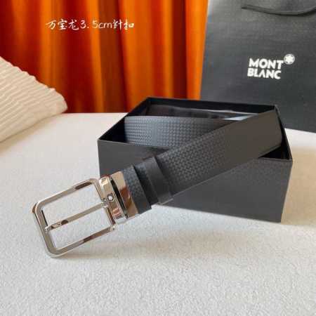 特 万宝龙 Montblanc家持续其一贯的高雅，绅士，精致的风格，进口小牛皮。手感细腻柔软。纯铜精品，男士必备！宽度：3.5Cm。 - 点击图像关闭