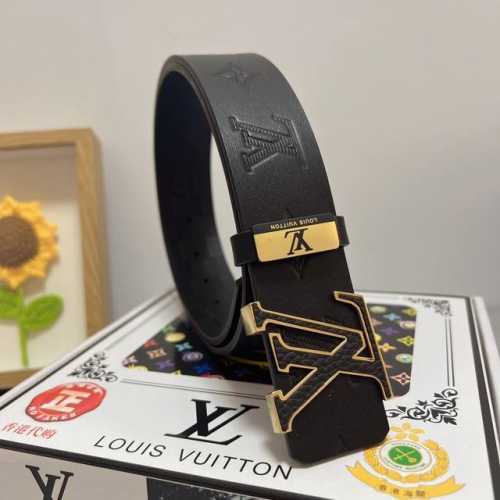 品名：Lv..路易..威登 材质：原单牛皮腰带 百分百头层牛皮腰带保证真皮，24K纯钢扣，专柜原单品质、做工精细，时尚大牌，送人自用首选 包装： 请认准如图专柜