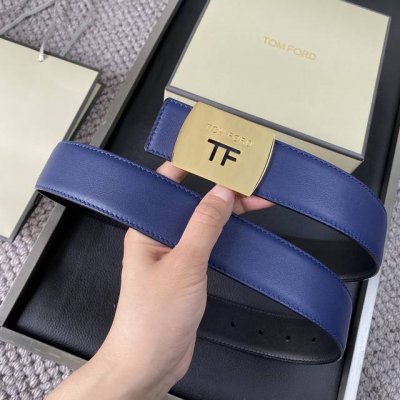 Tom Ford 汤姆福特。新品高端双面小牛皮，简约商务男士腰带，4.0Cm宽，双面使用，配原版包装
