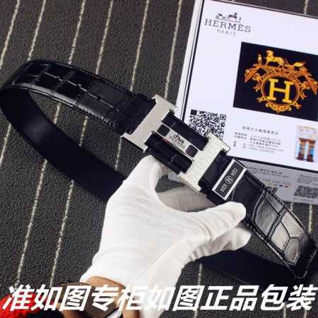 品名：爱玛仕.Her..Mes鳄鱼纹 型号：认准如图专柜包装，赠送打孔器 材料：百分百头层牛皮皮带，24K纯钢扣永不掉色保证真皮鳄鱼纹路。专柜同等质量， 送人自 - 点击图像关闭