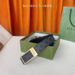 Gucci 经典款Pvc印花面 搭配原版皮底 精品挂扣 宽3.5Cm 经典永不过时款 潮流大方 时尚百搭