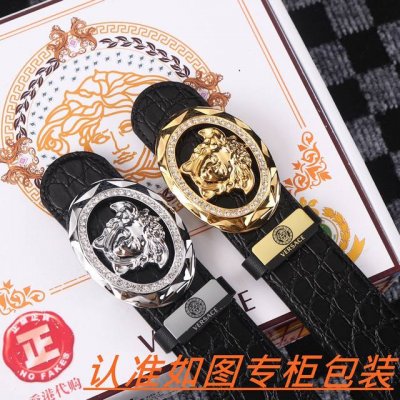 男士腰带：范思哲原单 男士皮带：百分百头层牛皮，保证真皮。24K纯钢扣双面可用专柜同等质量， 送人自用首选 包装： 请认准如图专柜包装，赠送打孔器，银联发票，宽